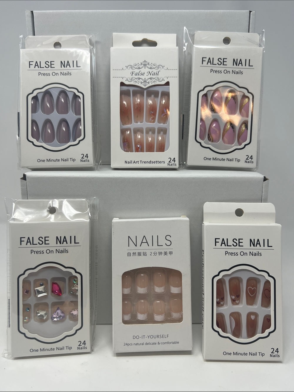 Bundle of 6 sets of assorted press on nails-4
